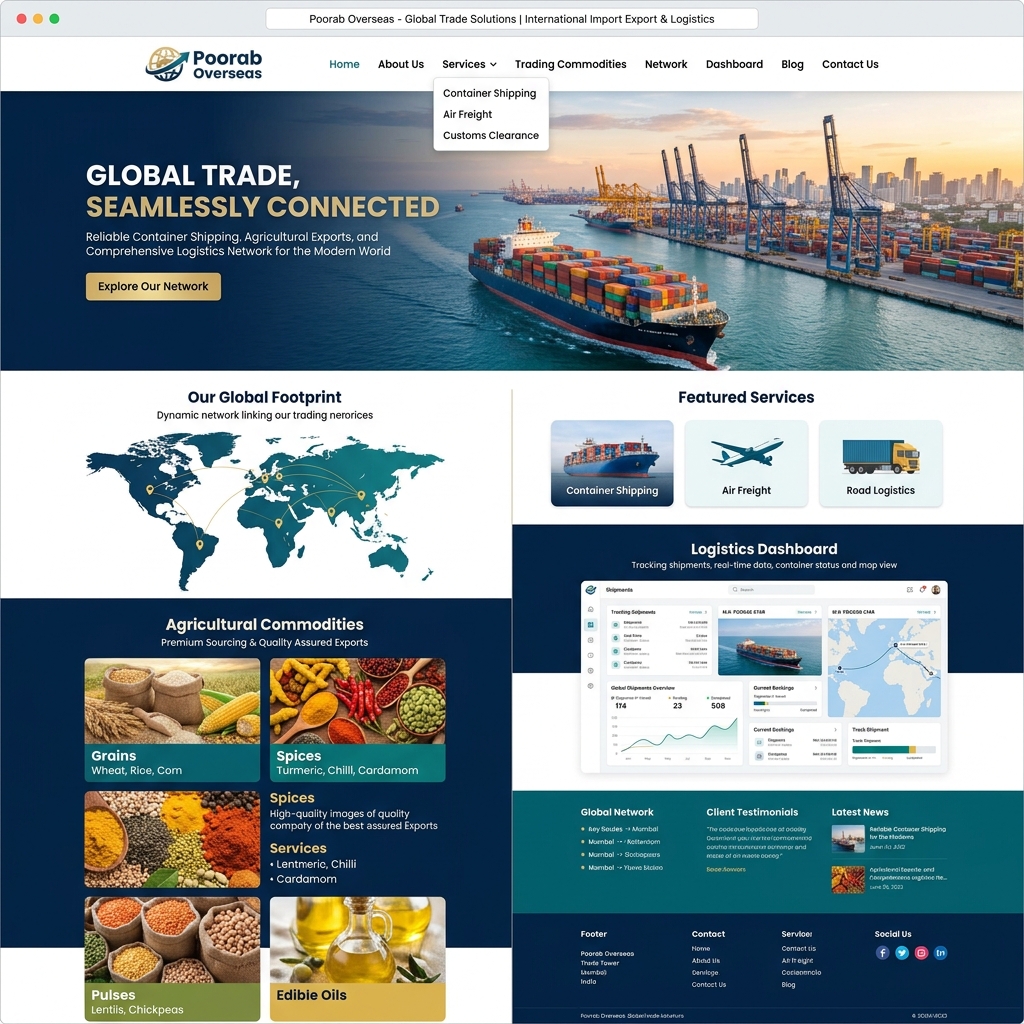Poorab Overseas Website Screenshot