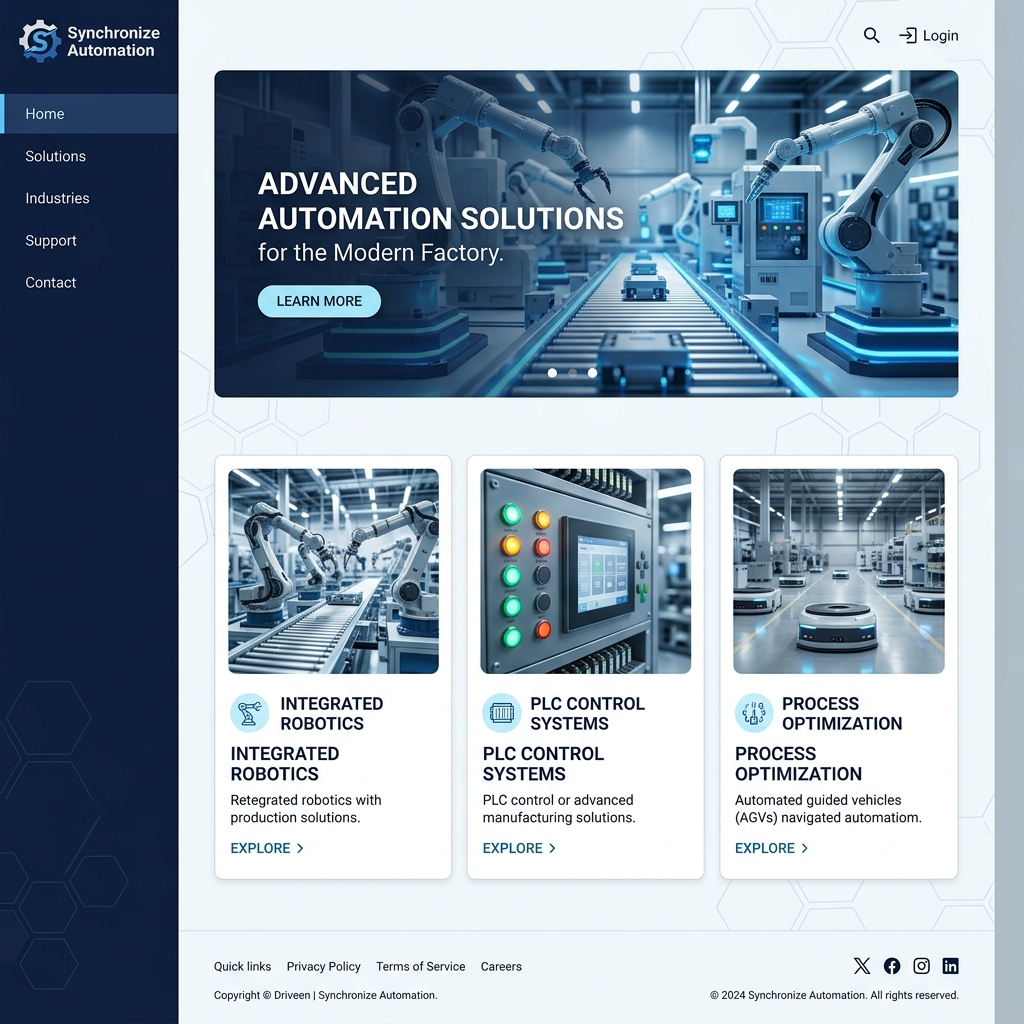 Synchronize Automation Website Screenshot