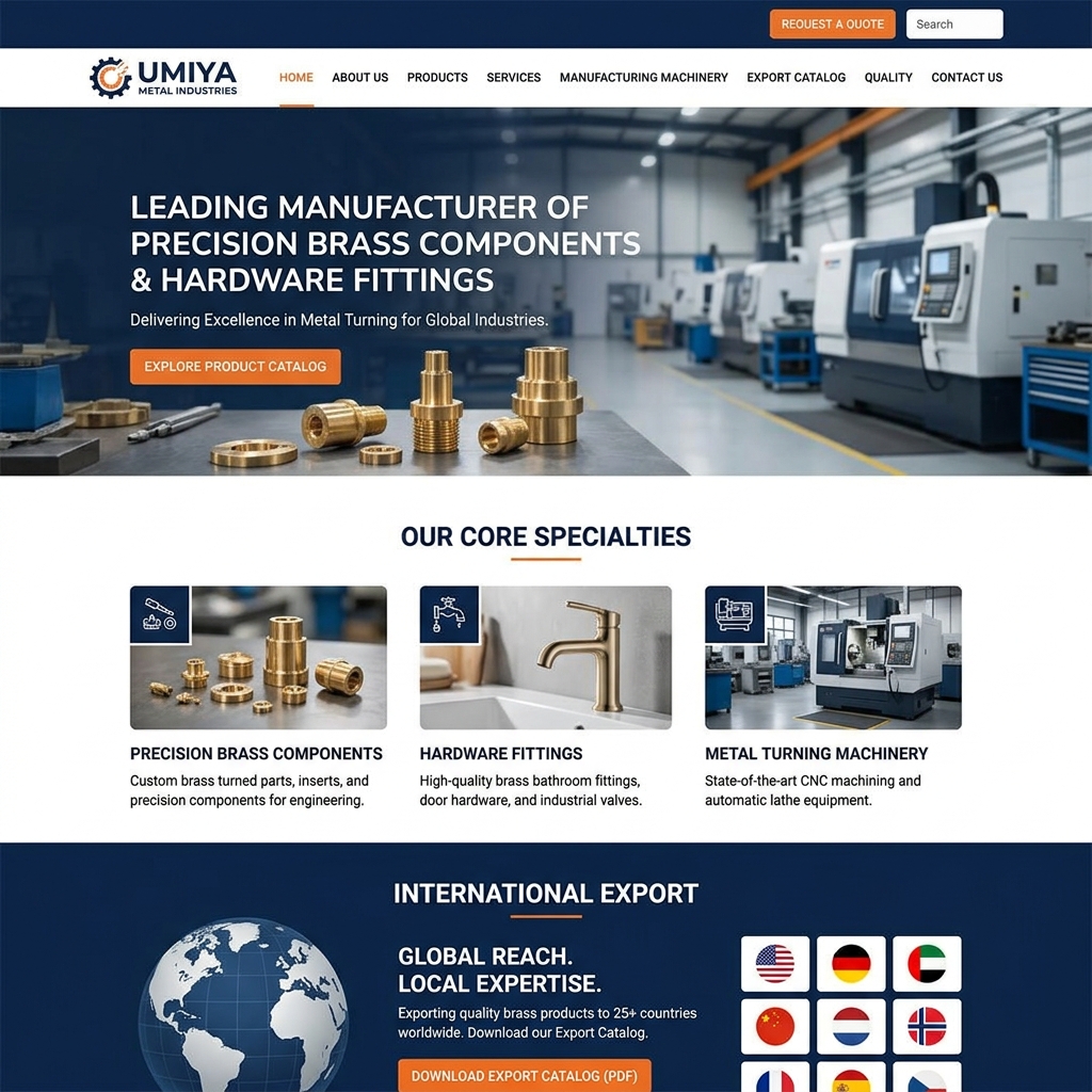 Umiya Metal Industries Website Screenshot